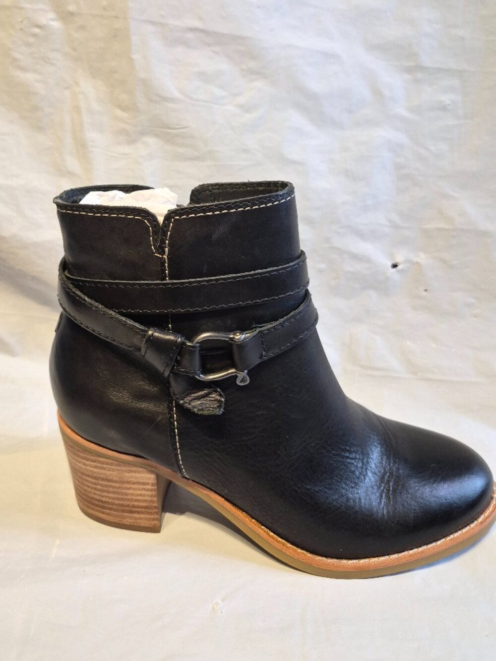 New In Box sz 7M Sperry Top-Sider Black Onyx Chelton Leather Booties - Picture 7 of 10